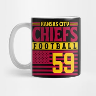 Kansas City Chiefs 1959 American Flag Football Mug